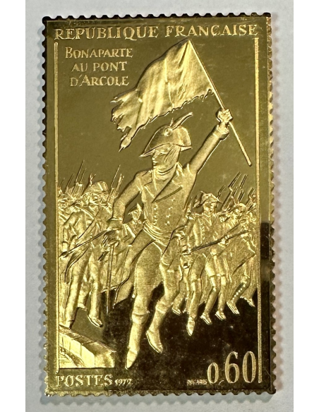 Lingot argent doré or fin - Réplique du Timbre N°1730 (Bonaparte) REF B