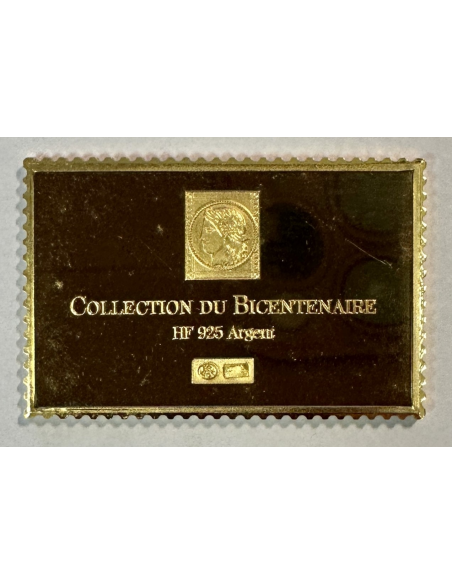 Lingot argent doré or fin - Réplique du Timbre N°315 (Marseillaise de Rude) R J
