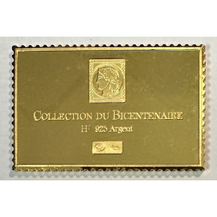 Lingot argent doré or fin - Réplique du Timbre N°425 (Le... 2