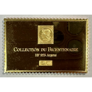 Lingot argent doré or fin - Réplique du Timbre N°444 (Jeu... 2