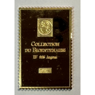 Lingot argent doré or fin - Réplique du Timbre N°669... 2