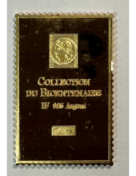 Lingot argent doré or fin - Réplique du Timbre N°669 (Libération) REF Q