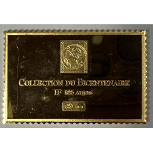 Lingot argent doré or fin - Réplique du Timbre N°739... 2