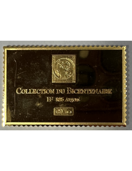 Lingot argent doré or fin - Réplique du Timbre N°739 (Libération) REF G