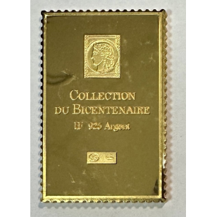 Lingot argent doré or fin - Réplique du Timbre N°790... 2