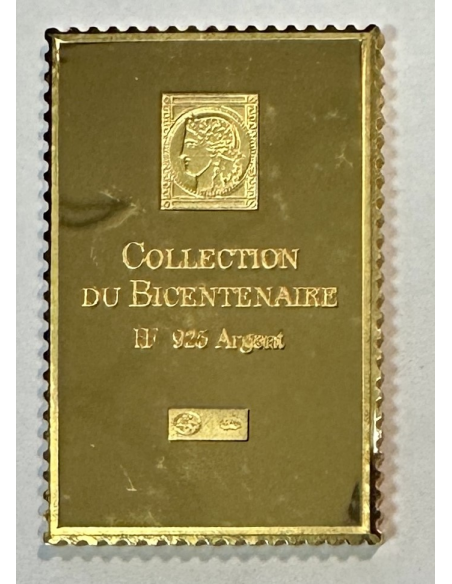 Lingot argent doré or fin - Réplique du Timbre N°790 (Résistance) REF N