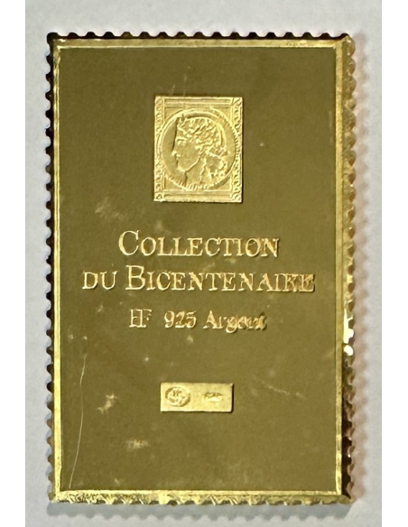 Lingot argent doré or fin - Réplique du Timbre N°870 (Danton) REF L
