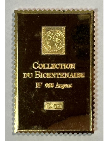Lingot argent doré or fin - Réplique du Timbre N°871 (Robespierre) REF I