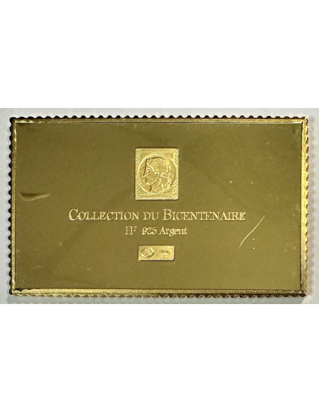 Lingot argent doré or fin - Réplique du Timbre N°2524 (Philexfrance 89) REF A