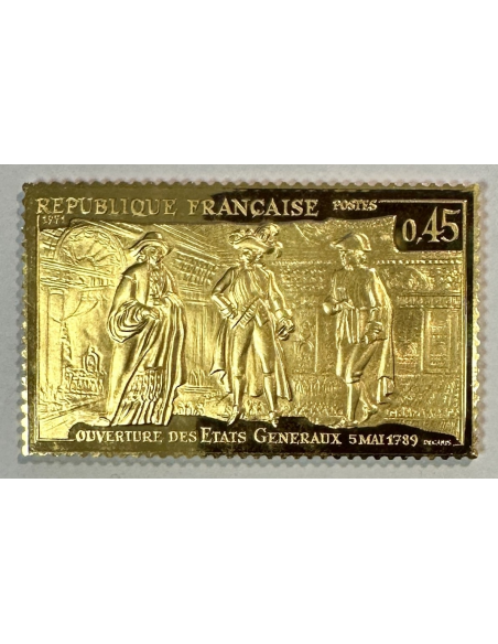 Lingot argent doré or fin - Réplique du Timbre N°1678 (Etats Généraux) REF C