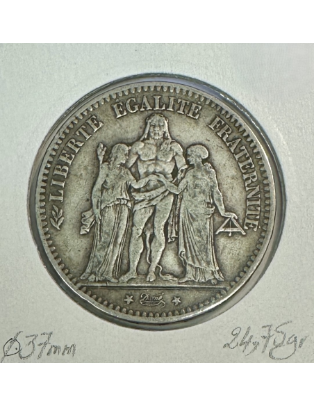 5 FRANCS HERCULE - 1877K - Pièce de monnaie en Argent // Qualité : TB
