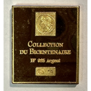 Lingot argent doré or fin - Réplique du Timbre (CERES) REF S 2