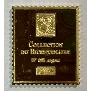 Lingot argent doré or fin - Réplique du Timbre (SEMEUSE)... 2