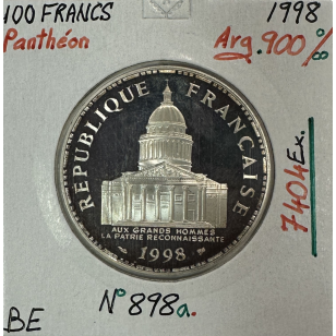 100 FRANCS PANTHEON - 1998 - Pièce de monnaie en Argent...