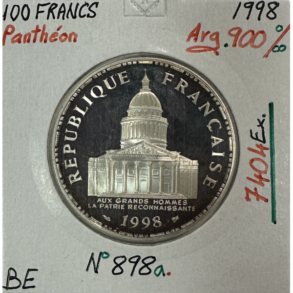 100 FRANCS PANTHEON - 1998 - Pièce de...