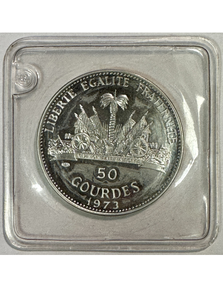 HAITI - 50 GOURDES 1973 - Pièce de Monnaie en Argent // SOUS ETUI (KM 105)