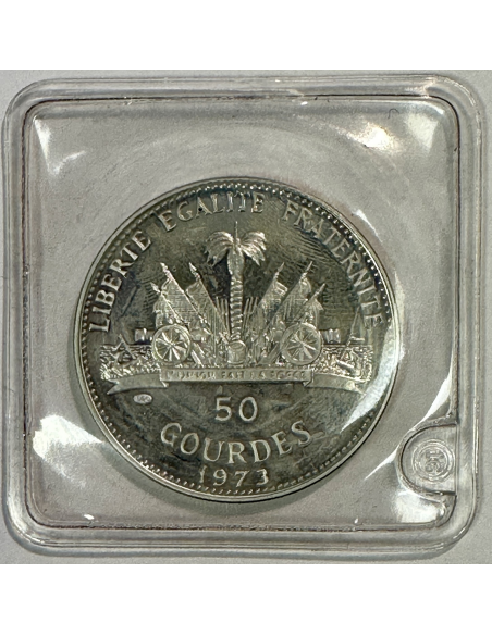 HAITI - 50 GOURDES 1973 - Pièce de Monnaie en Argent // SOUS ETUI (KM 104.1)