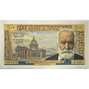 5 NOUVEAUX FRANCS VICTOR HUGO - 01.10.1964 - Billet de...