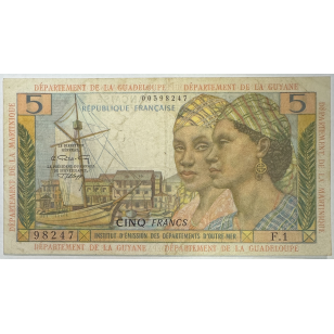 INSTITUT D'EMISSION D'OUTRE-MER (5 FRANCS 1964) GUYANE...