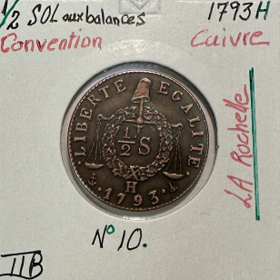 1/2 SOL aux Balances (Convention) 1793H - Monnaie en...