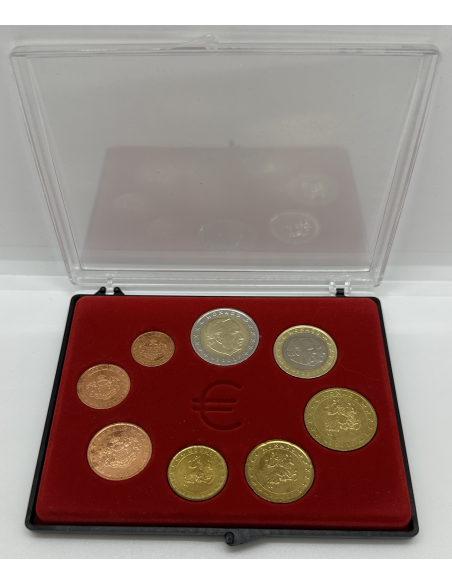 MONACO 2001 - SERIE COMPLETE D'EURO DE CIRCULATION - QUALITE : TTB - EN COFFRET