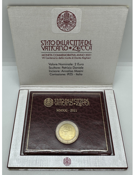 Vatican - 2 Euro en Coffret Brillant Universel 2021 - D. Alighieri (Voir Photos)