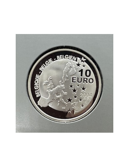 BELGIQUE - 10 EURO 2004 - TINTIN HERGE - Pièce en Argent // Qualité : BE