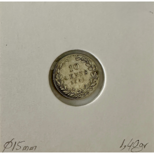 PAYS-BAS - 10 CENTS 1901 - Pièce de Monnaie en Argent // TTB 2