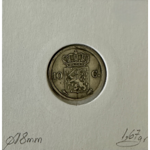 PAYS-BAS - 10 CENTS 1828 - Pièce de Monnaie en Argent // TTB 2
