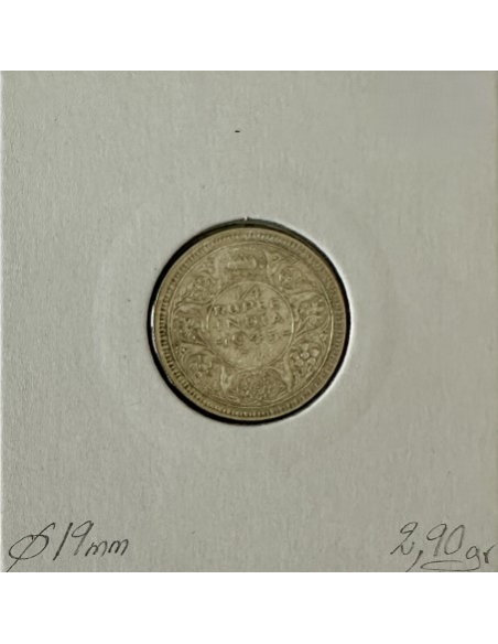 INDE BRITANNIQUE - 1/4 DE ROUPIE 1945 - Monnaie en Argent // Qualité : TTB
