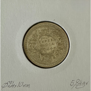 INDE BRITANNIQUE - 1/2 ROUPIE 1944 - Monnaie en Argent //... 2