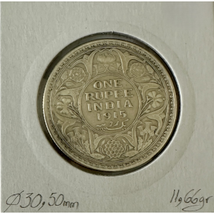 INDE BRITANNIQUE - 1 ROUPIE 1915 - Pièce de Monnaie en... 2