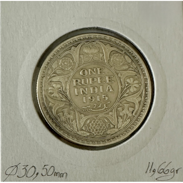 INDE BRITANNIQUE - 1 ROUPIE 1915 -...