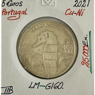 PORTUGAL - 5 EURO - 2021 - Hippocampe // Qualité : TTB