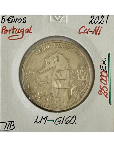 PORTUGAL - 5 EURO - 2021 - Hippocampe // Qualité : TTB