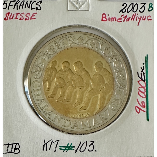 SUISSE - 5 FRANCS 2003 B - Pièce de...