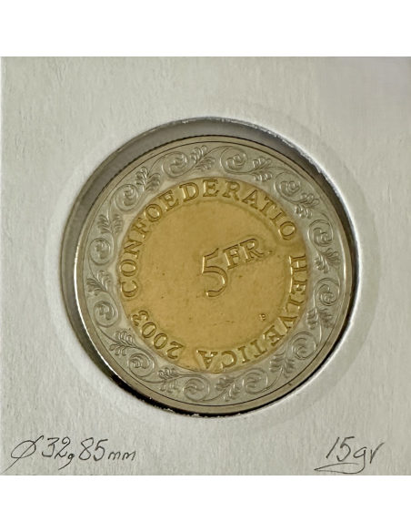 SUISSE - 5 FRANCS 2003 B - Pièce de Monnaie Bimétallique // Qualité : TTB