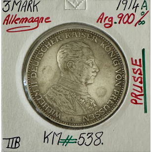 ALLEMAGNE PRUSSE - 3 MARK 1914A - Monnaie en Argent //...