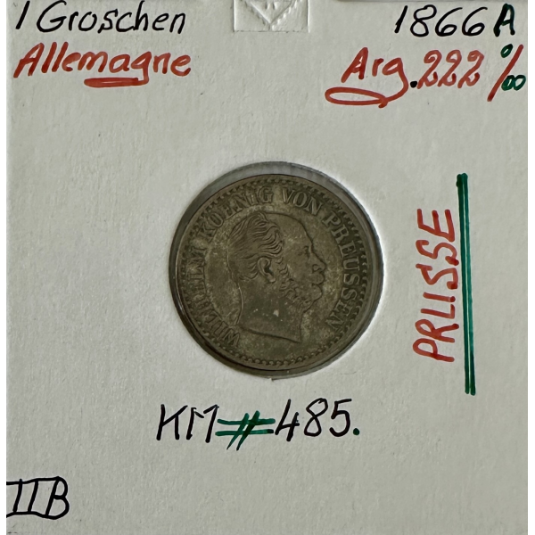 ALLEMAGNE PRUSSE - 1 GROSCHEN - 1866...