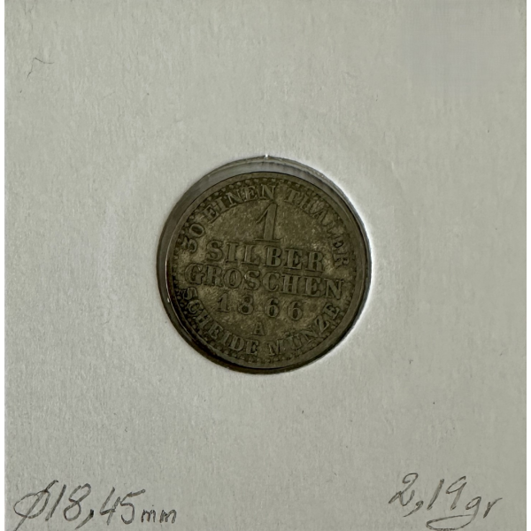 ALLEMAGNE PRUSSE - 1 GROSCHEN - 1866...