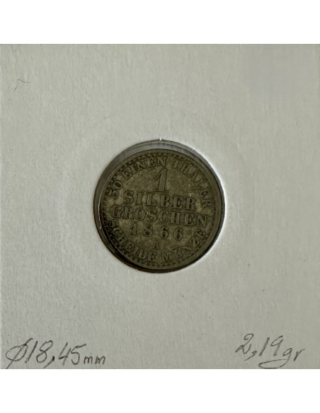 ALLEMAGNE PRUSSE - 1 GROSCHEN - 1866 A - Monnaie en Argent // Qualité : TTB