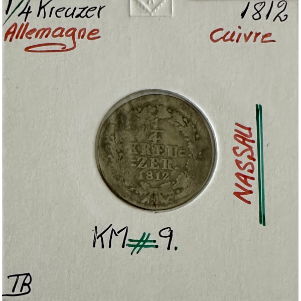 ALLEMAGNE - 1/4 Kreuzer 1812 - Pièce...