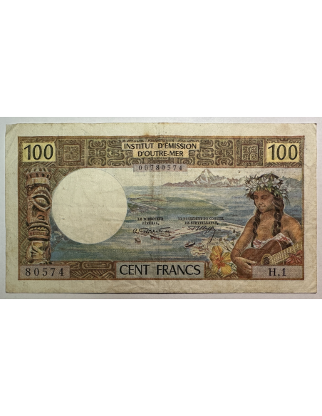 INSTITUT D'EMISSION D'OUTRE-MER - 100 FRANCS PAPEETE // Billet Non Daté H1