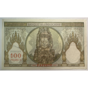 INDOCHINE - 100 FRANCS (PAPEETE) 1961 - Billet de banque...