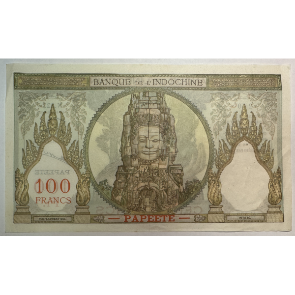 INDOCHINE - 100 FRANCS (PAPEETE) 1961...