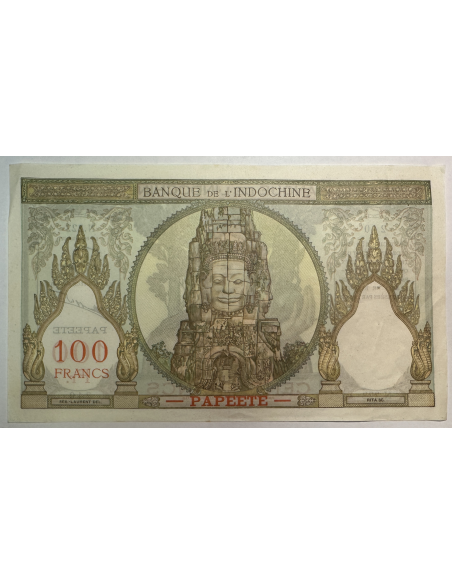 INDOCHINE - 100 FRANCS (PAPEETE) 1961 - Billet de banque (TTB)