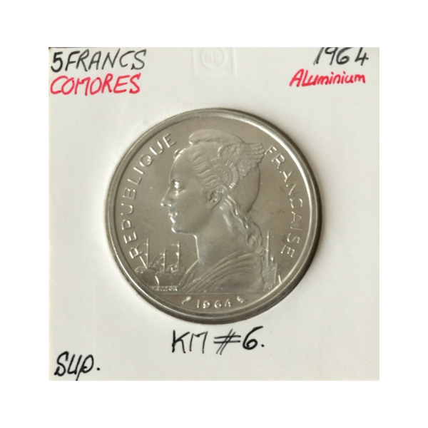 COMORES - 5 FRANCS (1964) Pièce de...