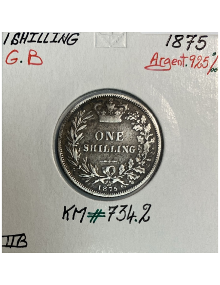 ROYAUME-UNI / GRANDE BRETAGNE - 1 Shilling 1875 - Monnaie en Argent // TTB